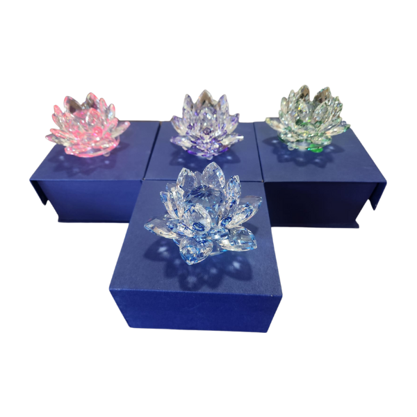Loto de cristal transparente, flor de cristal brillante con caja de regalo - Imagen 33