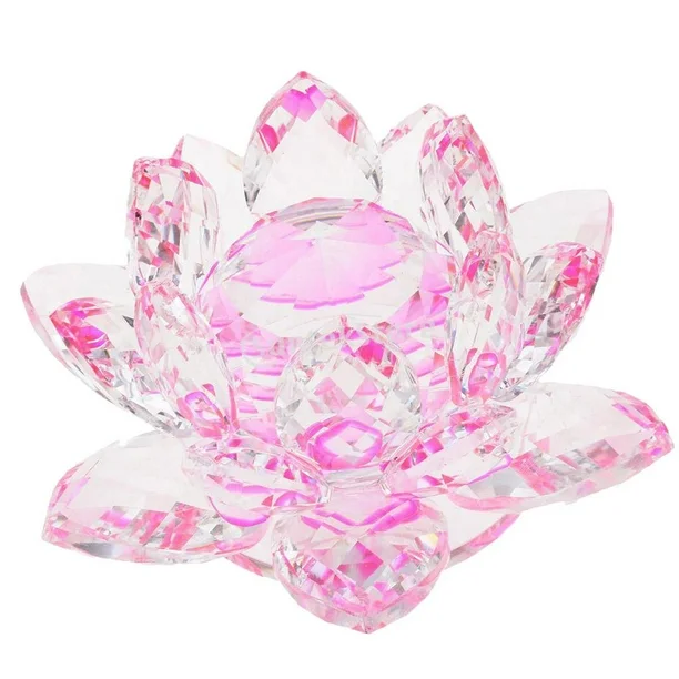 Loto de cristal transparente, flor de cristal brillante con caja de regalo - Imagen 38