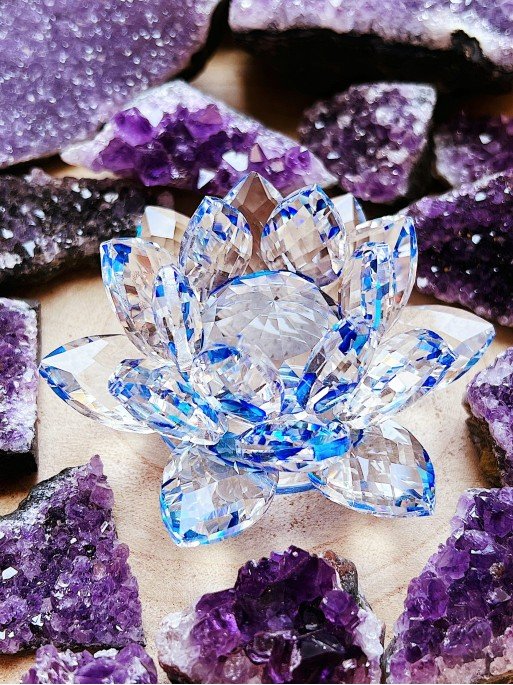 Loto de cristal transparente, flor de cristal brillante con caja de regalo - Imagen 18