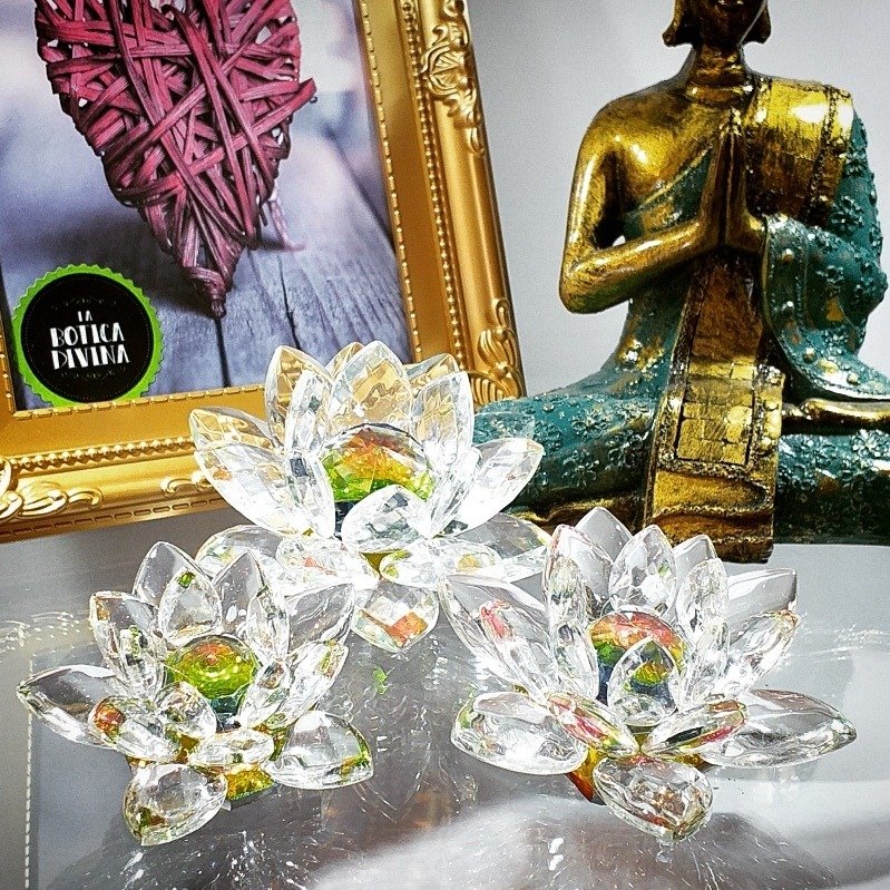 Loto de cristal transparente, flor de cristal brillante con caja de regalo - Imagen 32