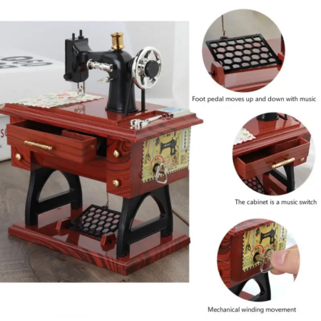 Caja Musical Maquina de coser vintage - Imagen 11