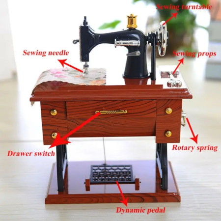 Caja Musical Maquina de coser vintage - Imagen 12