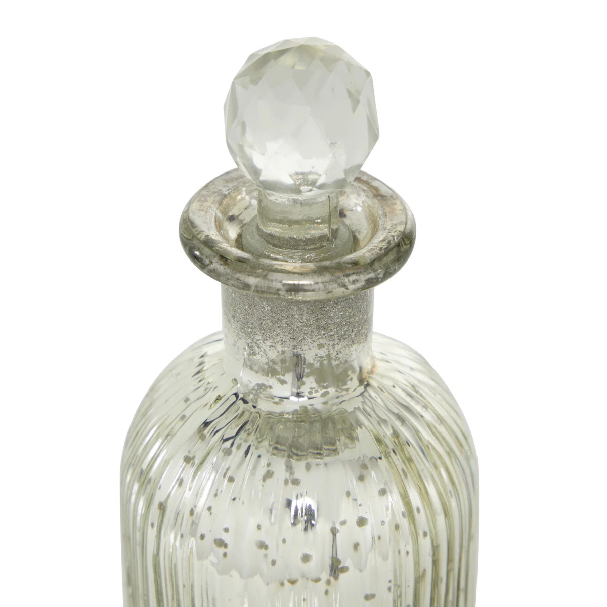 Botella fina de cristal decorativa decorativa de plata con conjunto de tapas de cristal - Imagen 11