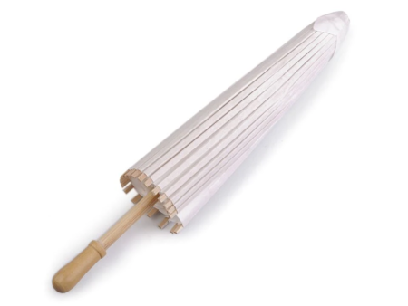 Sombrilla Blanca en papel de arroz y bambu souvenir 40cm - Imagen 22