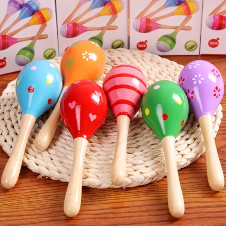 Maraca Sonajero de madera Didactico Chica - Imagen 7