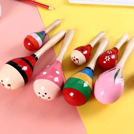 Maraca Sonajero de madera Didactico Chica - Imagen 2