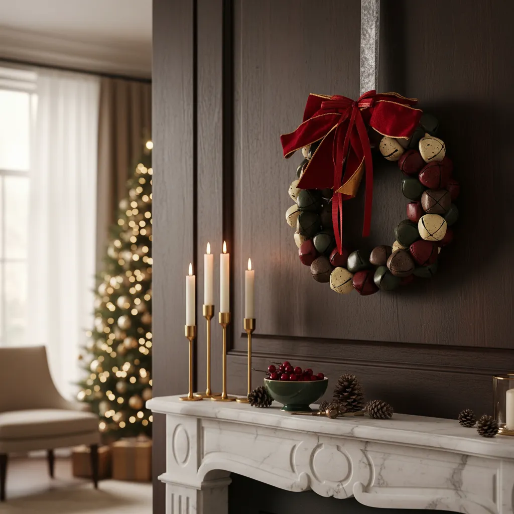 Navidad Corona Trio de colores Cascabeles - Imagen 3