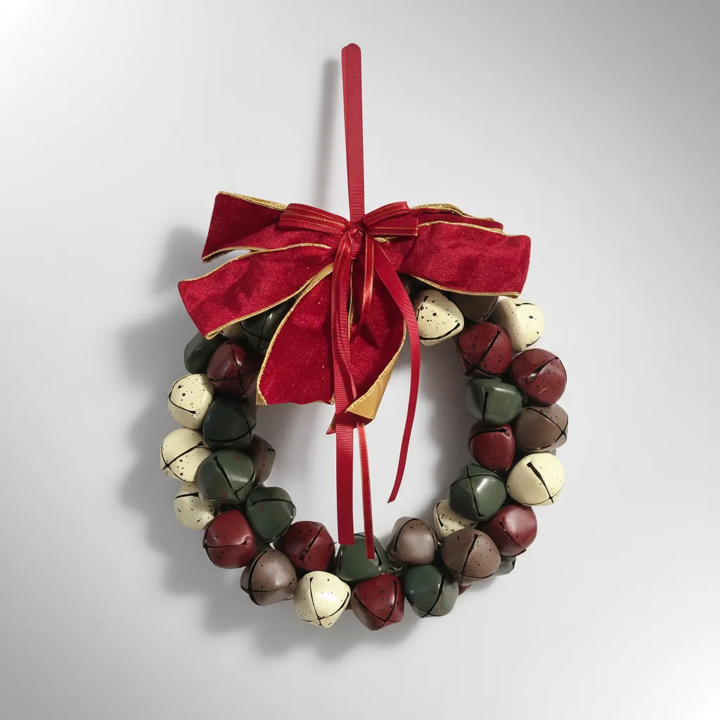 Navidad Corona Trio de colores Cascabeles - Imagen 2