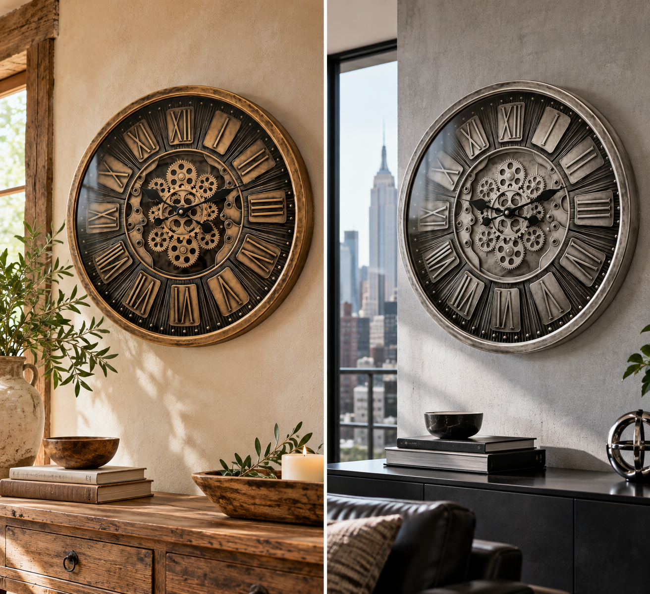 🕰️ Reloj de Pared Glasgow · Engranajes en Movimiento