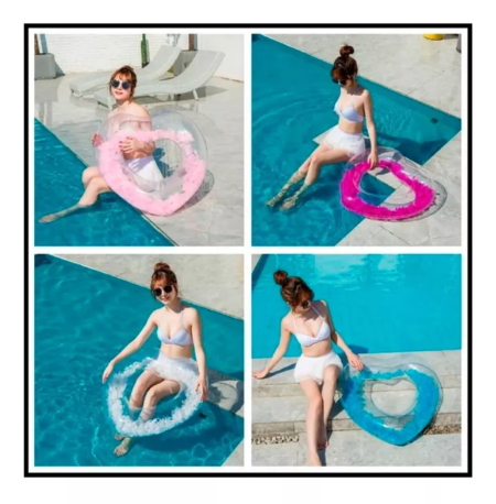 Flotador Inflable Tumbona Corazon Plumas - Imagen 11