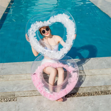 Flotador Inflable Tumbona Corazon Plumas - Imagen 6