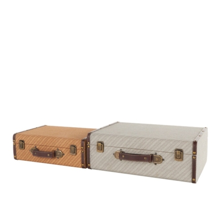 Set x 2 Baúles decorativo de madera multicolor con tachuelas vintage - Imagen 3
