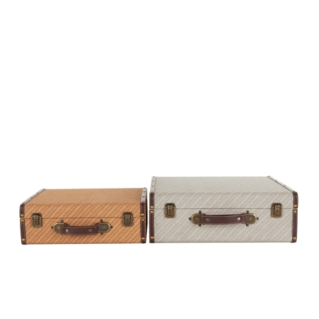 Set x 2 Baúles decorativo de madera multicolor con tachuelas vintage - Imagen 5
