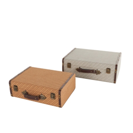 Set x 2 Baúles decorativo de madera multicolor con tachuelas vintage - Imagen 6