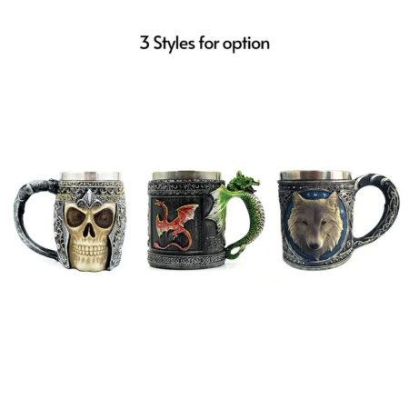 Taza Jarro Mug temática Medieval Lobo - Imagen 3