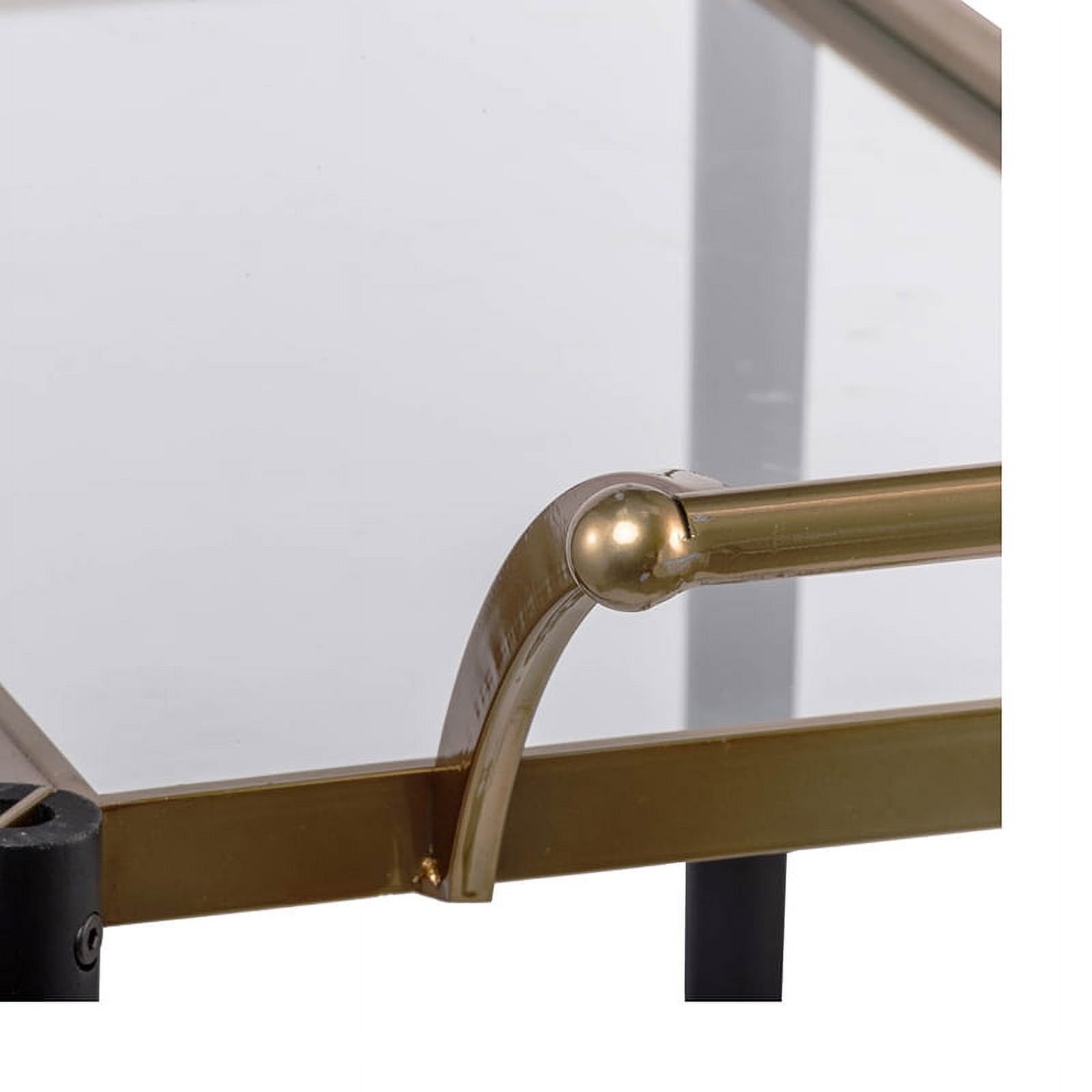Mesa de Apoyo Carrito de Servicio de Vidrio Dorado - Imagen 5