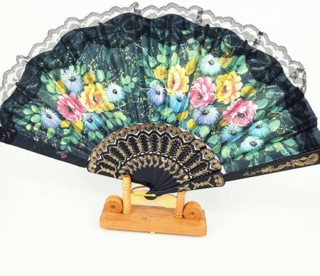 Abanico Souvenir Tela y PVC Art - Imagen 3