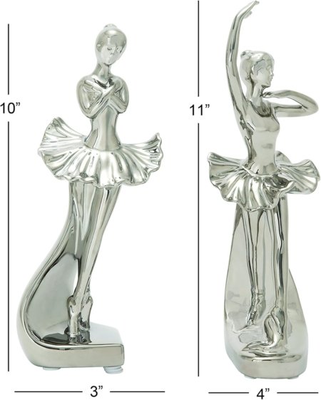 Escultura Deco Bailarina de Porcelana - Imagen 6