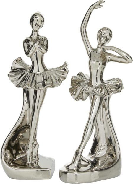 Escultura Deco Bailarina de Porcelana - Imagen 2