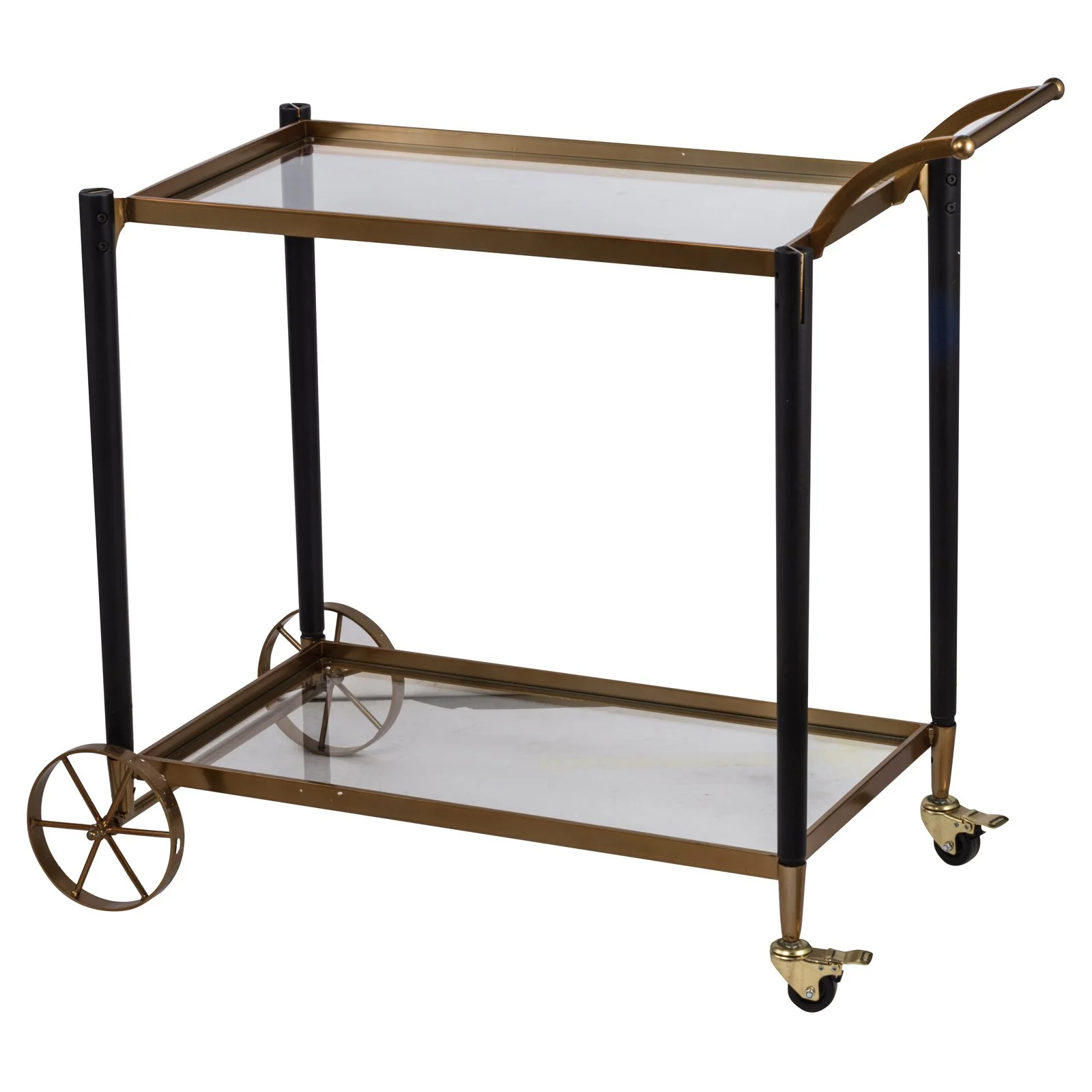 Mesa de Apoyo Carrito de Servicio de Vidrio Dorado - Imagen 2