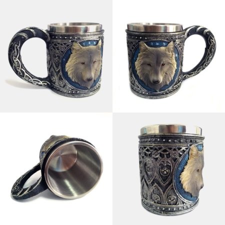 Taza Jarro Mug temática Medieval Lobo - Imagen 4