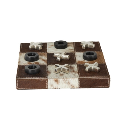Juego de tres en raya de aluminio  con piel - Imagen 3