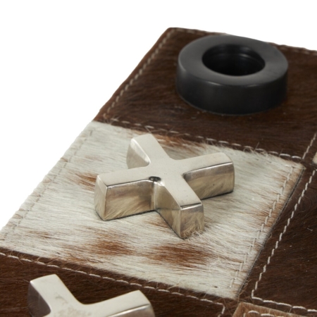 Juego de tres en raya de aluminio  con piel - Imagen 7