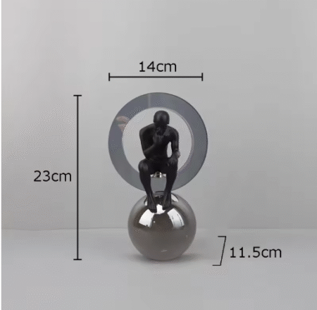Escultura Cristal El Pensador en circulo - Imagen 7