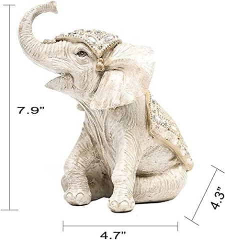 Elefante BB Blanco Manto Clasico y Piedras - Imagen 2
