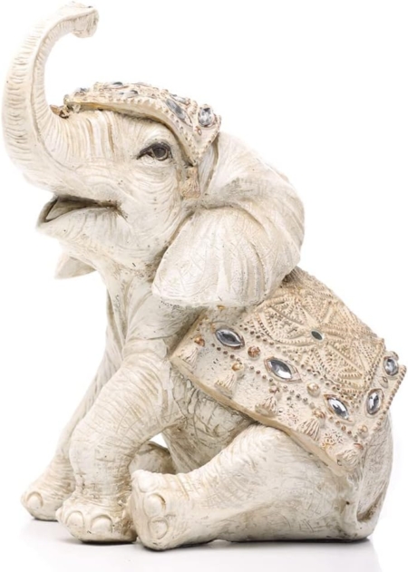 Elefante BB Blanco Manto Clasico y Piedras - Imagen 5
