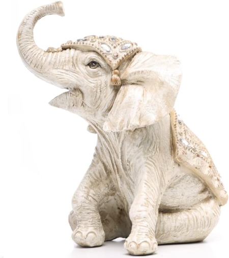 Elefante BB Blanco Manto Clasico y Piedras - Imagen 8