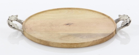 Set de Bandeja de madera de mango con asas de metal - Imagen 6