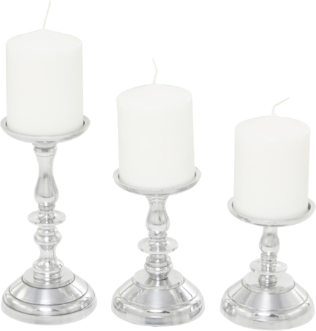 Set x 3 Candelabros Portavela pilar de aluminio - Imagen 2