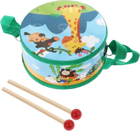 Tambor de madera Infantil con 2 Baquetas y correa - Imagen 12