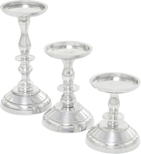 Set x 3 Candelabros Portavela pilar de aluminio - Imagen 5