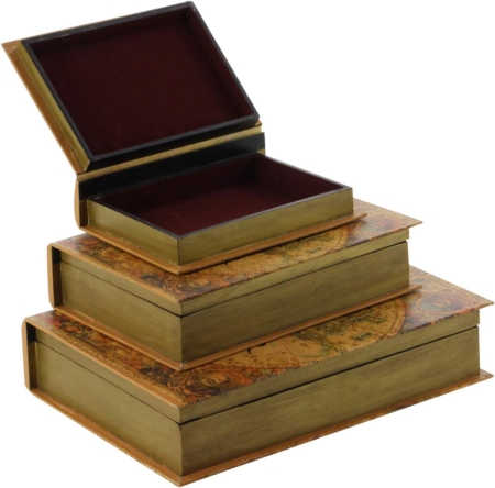 Libro Caja Decorativa de Madera  Almacenamiento Secreto - Imagen 4