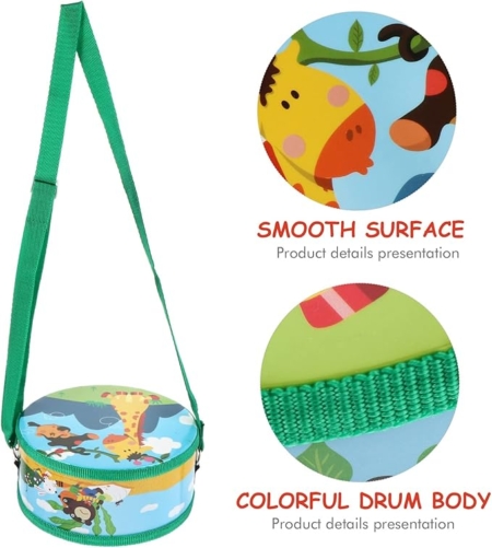 Tambor de madera Infantil con 2 Baquetas y correa - Imagen 10
