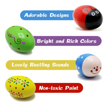 Huevito Maraca de madera Infantil - Imagen 3