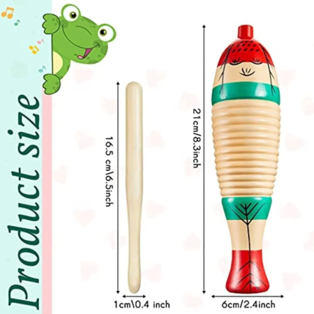 Guiro Güiro Raspador Madera Instrumento Musical Infantil - Imagen 5