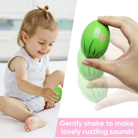 Huevito Maraca de madera Infantil - Imagen 7