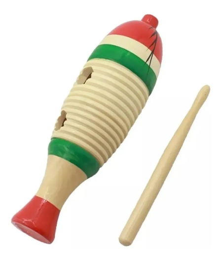 Guiro Güiro Raspador Madera Instrumento Musical Infantil - Imagen 3