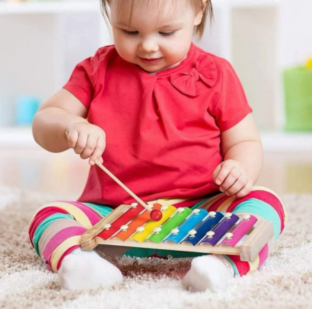 Instrumento Musical Infantil Xilofon Infantil 8 notas madera chico - Imagen 2