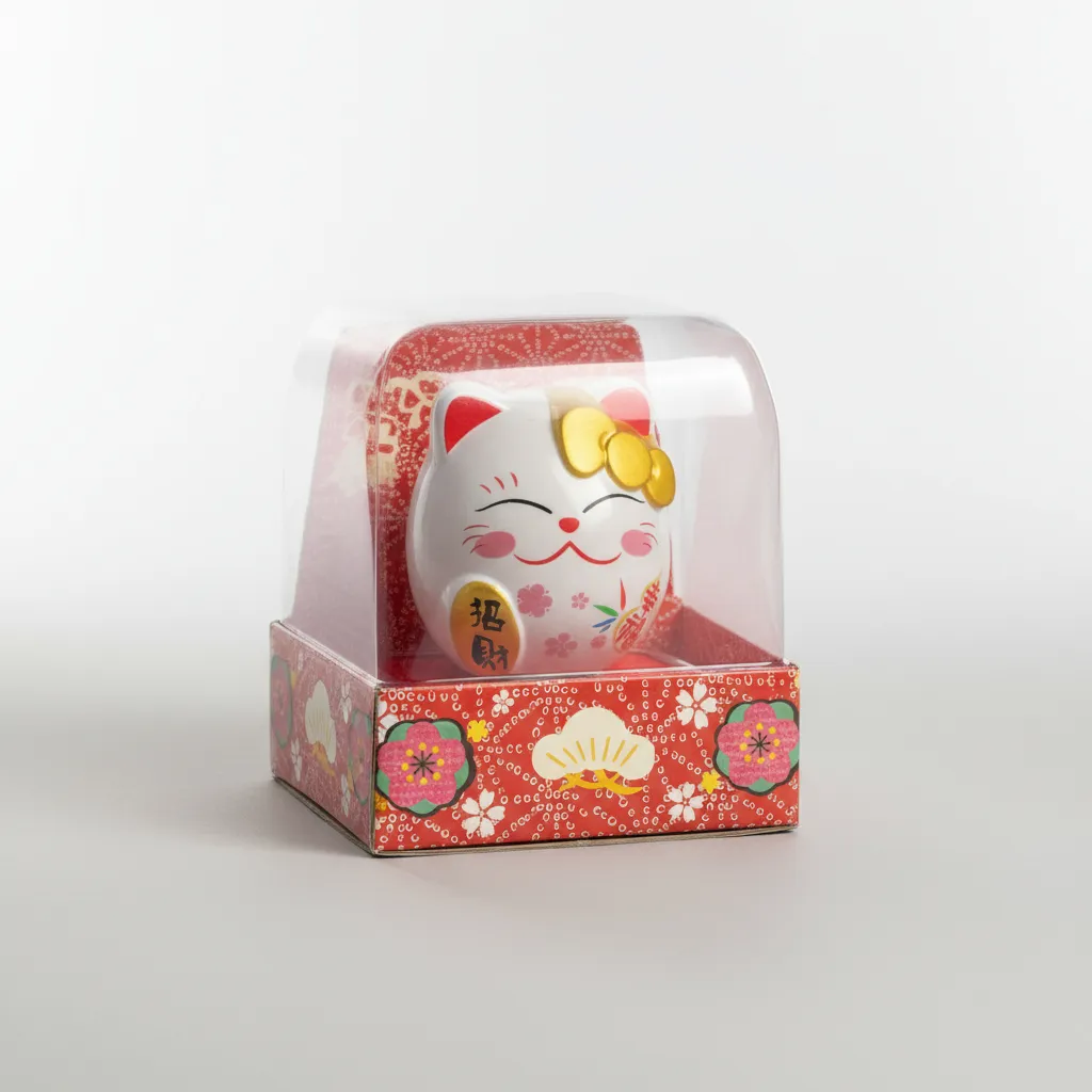 Maneki Neko Gatito de la Suerte Gold Feng Shui Japonés 10cm DESIGN HELLO KITTY - Imagen 7