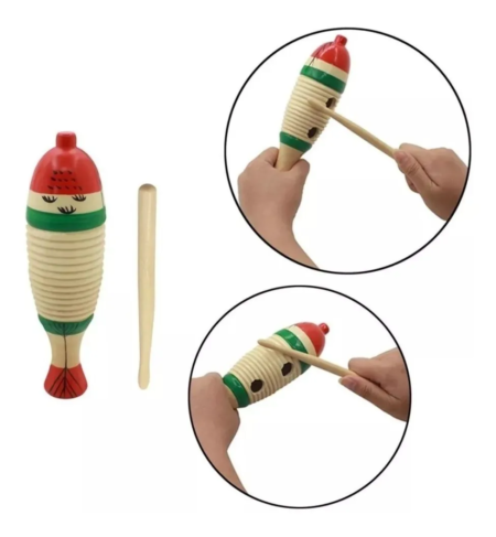Guiro Güiro Raspador Madera Instrumento Musical Infantil - Imagen 4
