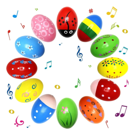 Huevito Maraca de madera Infantil