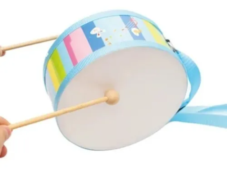 Tambor de madera Infantil con 2 Baquetas y correa - Imagen 6