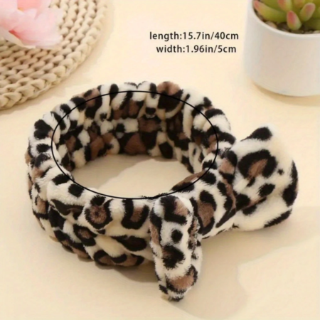 Vincha Skyn de Felpa Con estampado Leopardo - Imagen 4