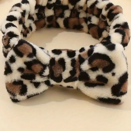 Vincha Skyn de Felpa Con estampado Leopardo - Imagen 7