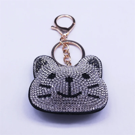 Llavero Bag Charm Cat con brillos - Imagen 3