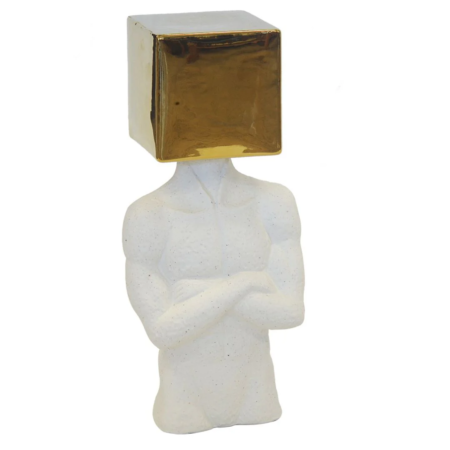 Escultura cabeza geometrica Cubo